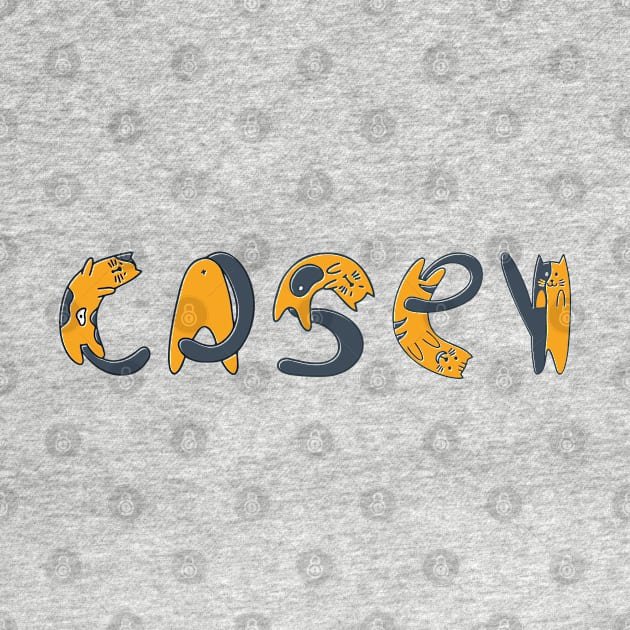 Casey | Girl Name | Cat Lover | Cat Illustration by LisaLiza